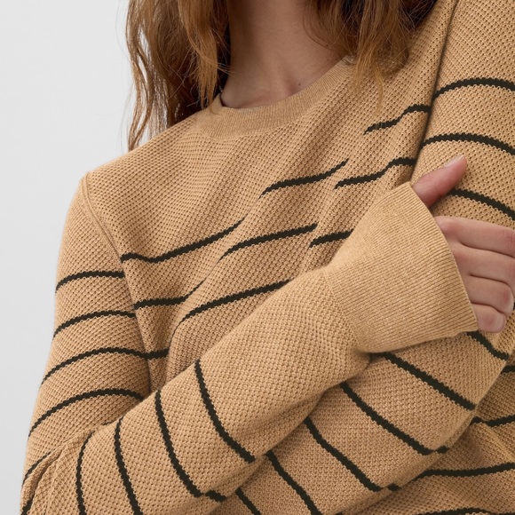 Gap Women’s Textured Stripe Crewneck Sweater - Picture 3 of 9